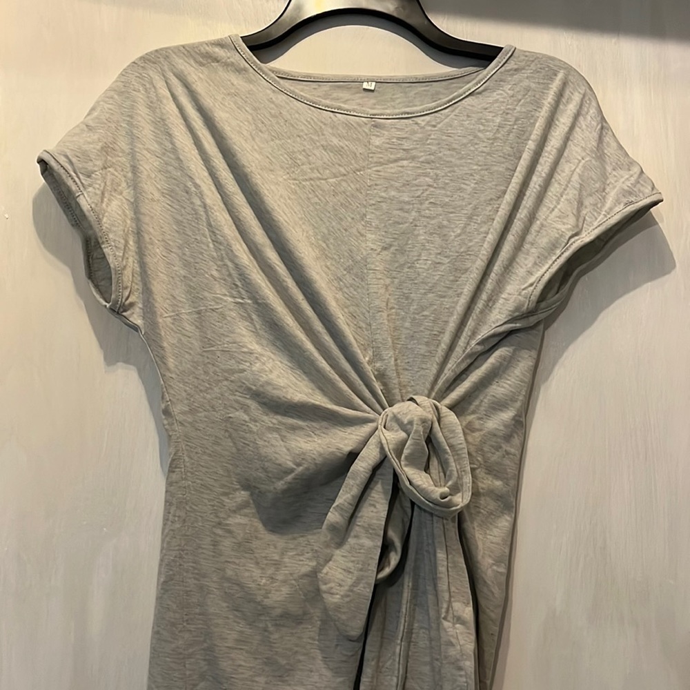Gray side knot dress